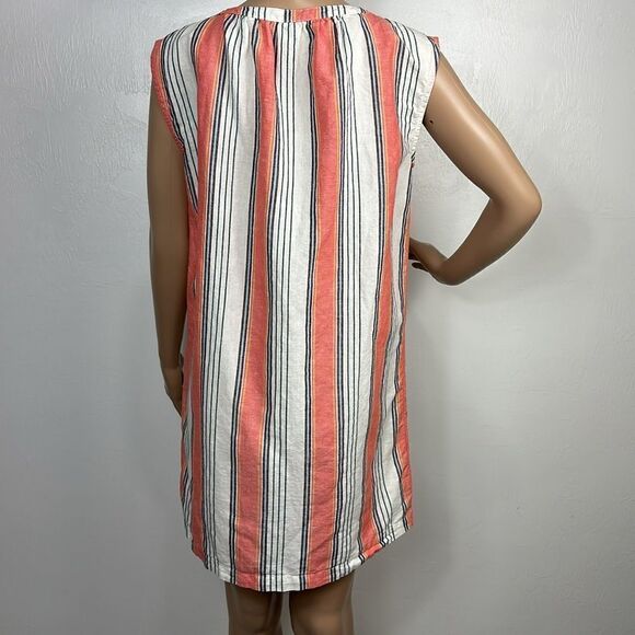 LOFT Beach Linen Cotton Blend Striped Sleeveless Swimsuit Cover Up Size S - Picture 2 of 6